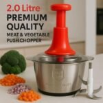 2L Stainless Steel Hand Push Chopper - Manual Cutter