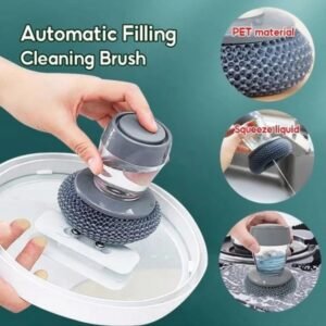 Kitchen Soap Dispensing Palm Brush for Easy Dish Cleaning