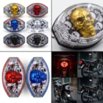 Universal 125cc Motorcycle LED Skull Tail Light Multi-Color