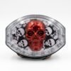 Universal 125cc Motorcycle LED Skull Tail Light Multi-Color