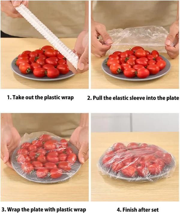 100 Pcs Disposable Food Cover Plastic Bags - Kitchen Accessory Designed For Food Protection And Daily Storage Routine - Image 3
