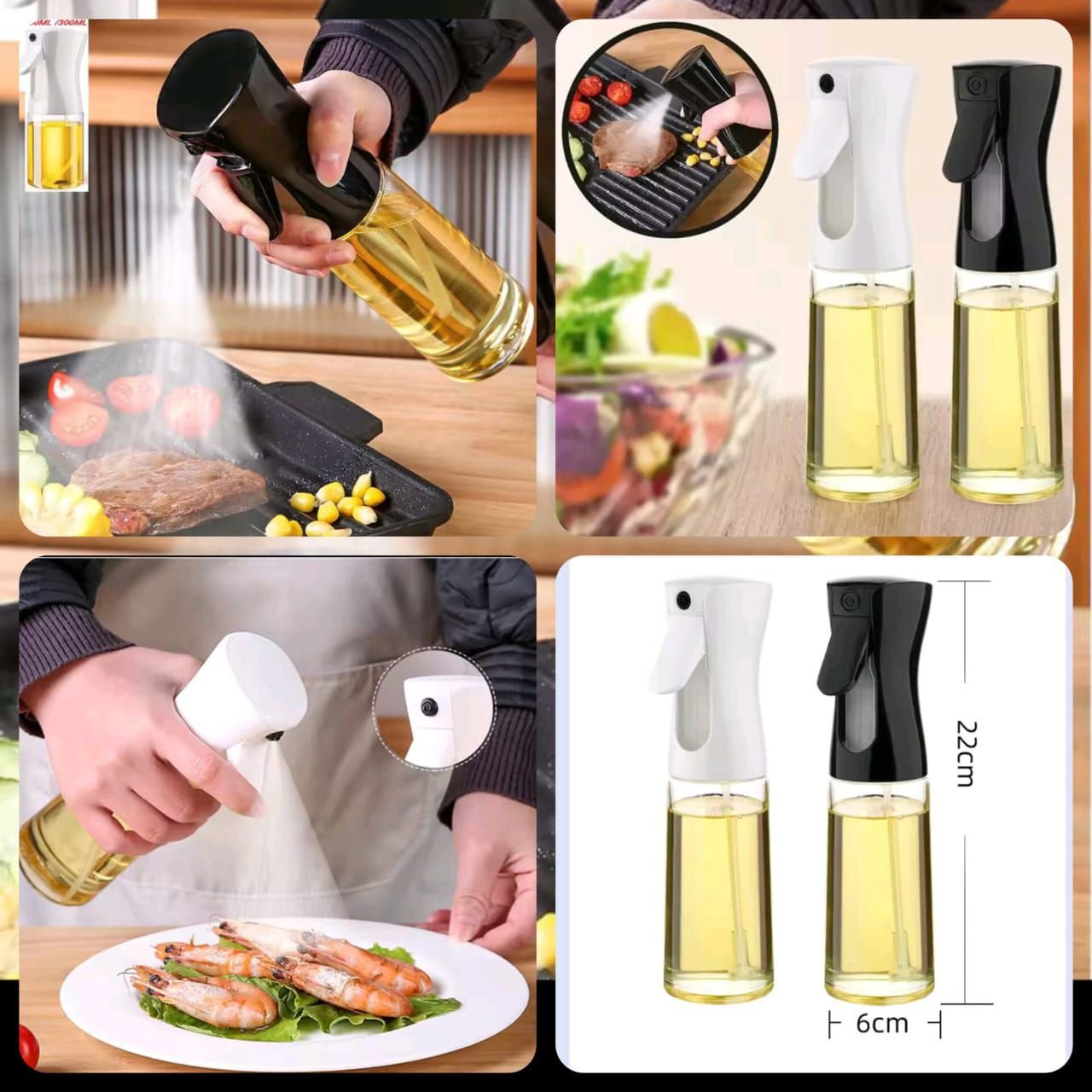Spray Edible Oil Bottle 300ml – Kitchen Mister & Cooking Dispenser - Image 2