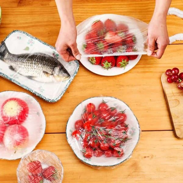 100 Pcs Disposable Food Cover Plastic Bags - Kitchen Accessory Designed For Food Protection And Daily Storage Routine - Image 2