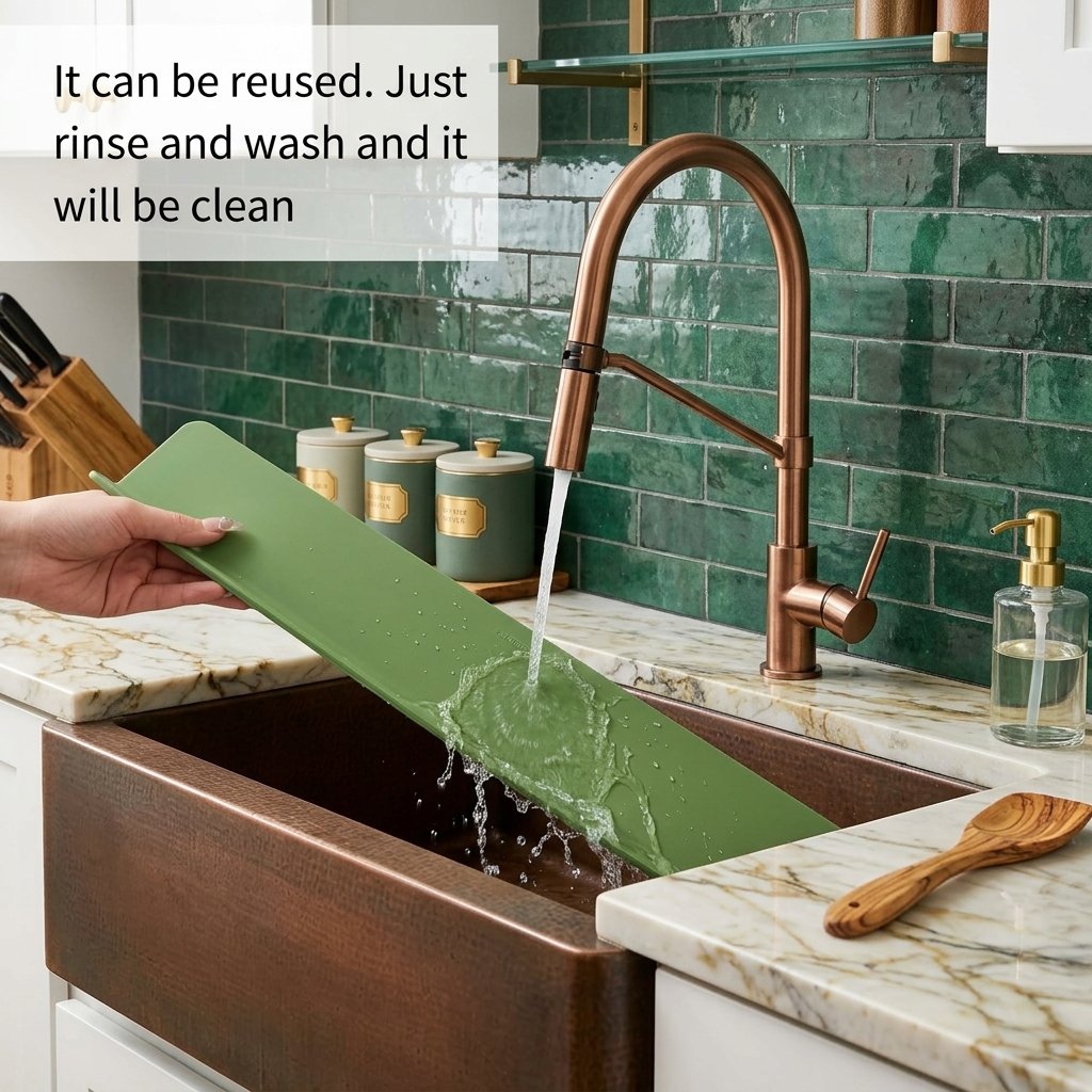Silicone Sink Baffle Splash Guard - Double Suction - Image 2