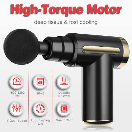 Professional Handheld Deep Tissue Massage Gun with 4 Heads - Image 4