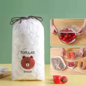 100 Pcs Disposable Food Cover Plastic Bags - Kitchen Accessory Designed For Food Protection And Daily Storage Routine