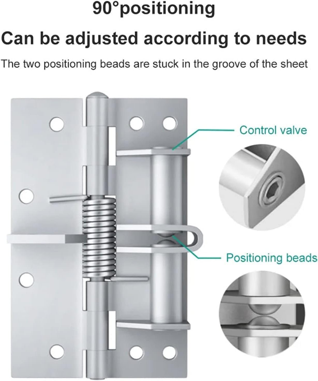 Adjustable Self-Closing Spring Door Hinge With 90-Degree Positioning Automatic Door Closing Mechanism And Durable Construction For Reliable Performance - Image 5