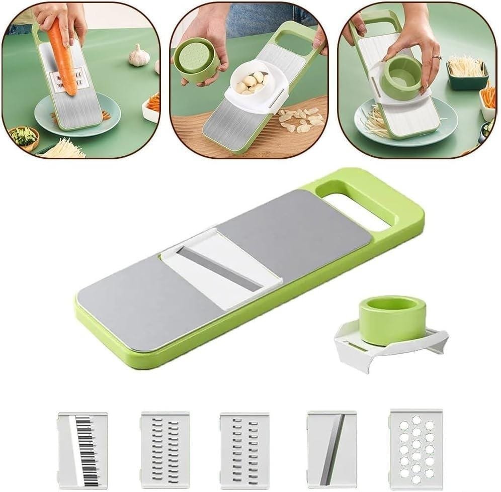 5 in 1 Stainless Steel Multifunctional Vegetable Fruit Slicer & Grater - Image 4